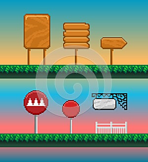 Game assets, pixel art GUI.