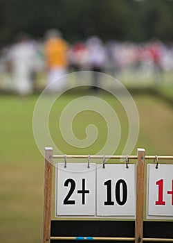 Game of Bowls. Focus on Scoreboard