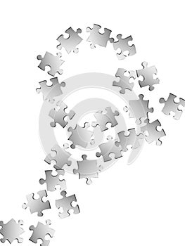 Game brainteaser jigsaw puzzle metallic silver