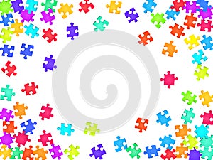 Game brainteaser jigsaw puzzle rainbow colors