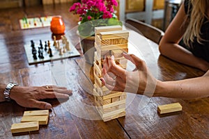 Game of bricks being played photo