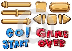 Game buttons bars and arrows