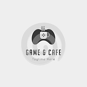 game cafe logo design concept vector illustration icon element