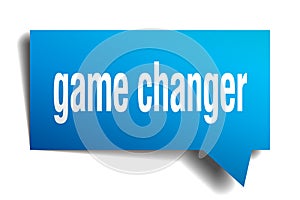 Game changer blue 3d speech bubble