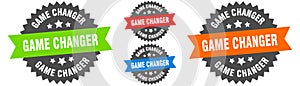 game changer sign. round ribbon label set. Seal