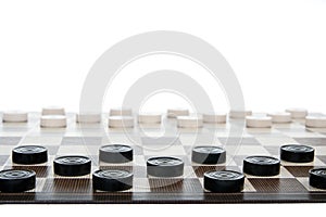 Game in checkers - Field and chesspieces