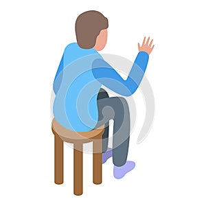 Game chess kid move icon isometric vector. Winner education