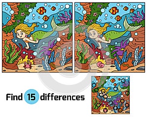 Game for children: find differences (little mermaid)