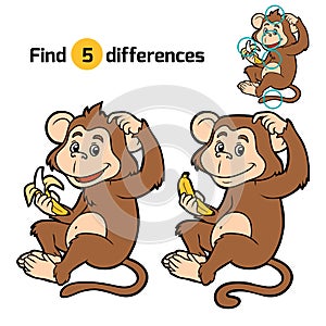 Game for children: find differences (little monkey)