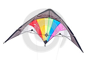 Game childrens flying kite multicolor isolated on white