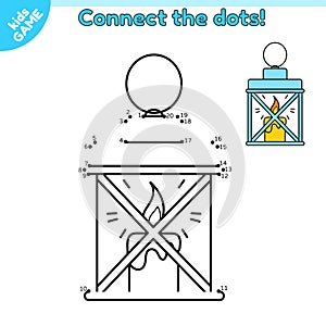 Game Connect the dots and draw Christmas lantern