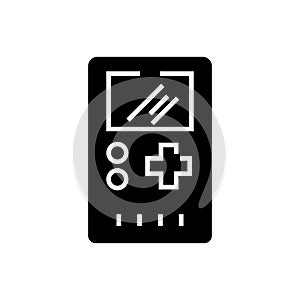 Game console-17 icon, vector illustration, black sign on isolated background