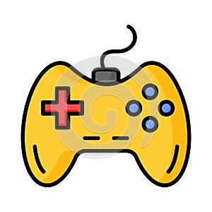 Game console or game controller, computer gaming, gamepad vector, icon of joystick gamepad