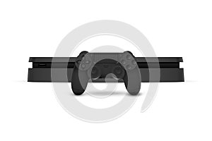 Game console with joystick isolated on white background. Vector illustration. photo