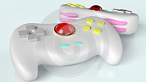 The game controller 3d rendering image for video game content