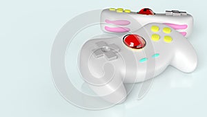 The game controller 3d rendering image for video game content