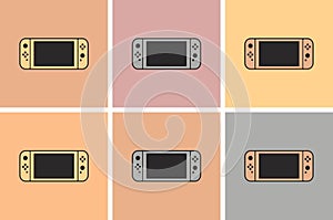 Game controller design template icon. Nintendo Switch. Gamepad. Pop Art