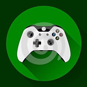 Game controller flat icon with long shadow