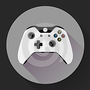Game controller flat icon with long shadow