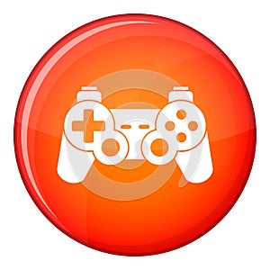 Game controller icon, flat style