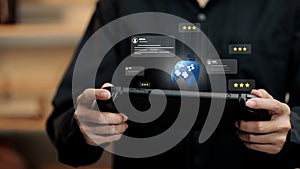 Gaming Controller with Feedback Reviews and Star Rating