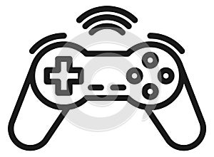Game controller line icon. Console player symbol