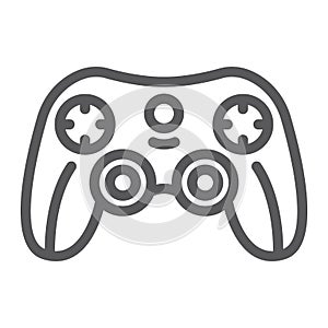 Game controller line icon, game and play, joystick sign, vector graphics, a linear pattern on a white background.