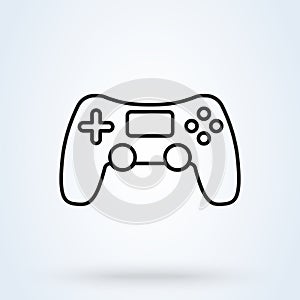 Game controller line icon. Video game console. Vector illustration