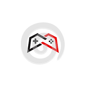 Game controller logo design template