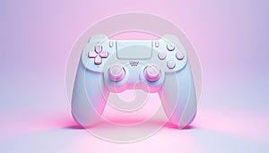 Game controller pastel colored background. pastel Joystick illustration. Gamepad for game console. 3D render copy space