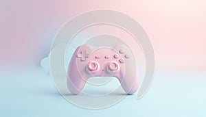 Game controller pastel colored background. pastel Joystick illustration. Gamepad for game console. 3D render copy space