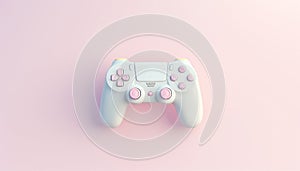 Game controller pastel colored background. pastel Joystick illustration. Gamepad for game console. 3D render copy space