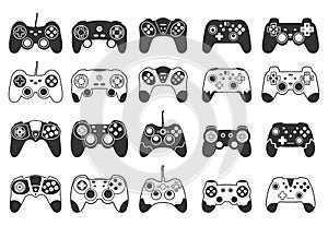Game controller silhouette, Game Controller SVG, Video games joystick, Joypad SVG, Game console vector illustration-V02