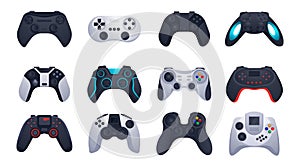 Game controllers. Gaming accessories. Electronic equipment. Computer peripherals. Gamepad, mouse and keyboard. Joysticks