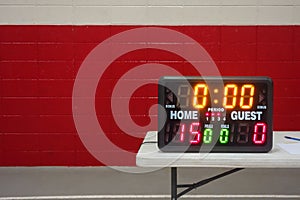 Game day indoor tabletop electronic scoreboard for wrestling, basketball or volleyball