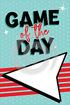 Game of the Day Sign, Poster Template for Schools and Playgrounds, Game Show Styled Signage for School Recess