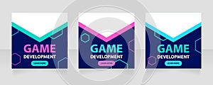 Game design online education web banner design template