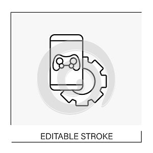 Game developer line icon