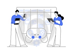 Game development planning abstract concept vector illustration.