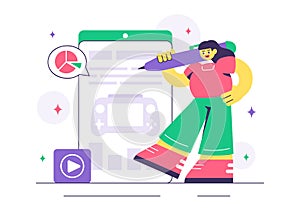 Game Development Vector Illustration Featuring Games, Digital Technology, Programming, and Coding for the Technical Aspects