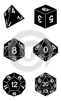 Game Dice Illustration Roleplaying Board Game Set