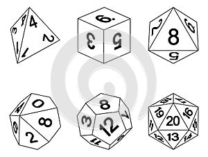 Game Dice Illustration Roleplaying Board Game Set