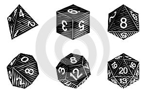 Game Dice Illustration Roleplaying Board Game Set