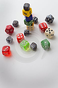 Game dice multiple colors random