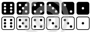 Game dice set icons