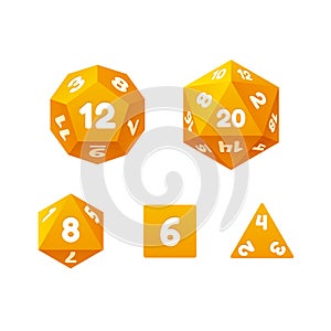 Game dice set.