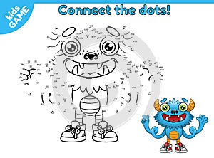 Game dot to dot cartoon monsters-4