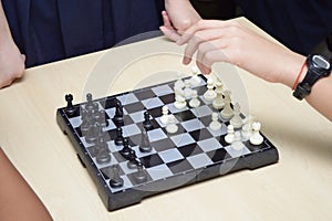 A game of English chess game play in progress between two players