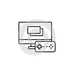game, files, computer, game controller icon. Simple thin line, outline vector of esport icons for UI and UX, website or mobile