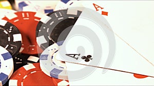 Game Gambling Tools Money Poker Chips and Poker Cards